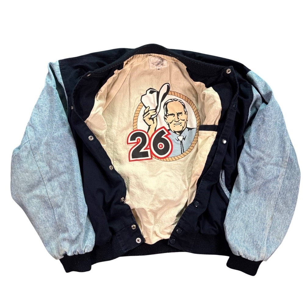 Vintage Los Angeles Angels Gene Autry #26 Collectors Denim Bomber Jacket Size Xl